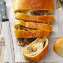Freshly Baked Italian Bread Stuffed with Vegetables